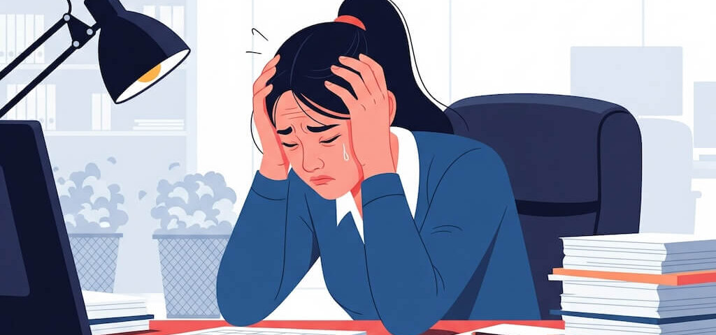 Frau erschöpft und depressiv